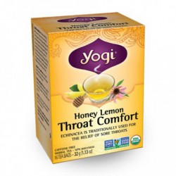 YOGI ORGANIC HONEY LEMON THROAT COMFORT TEA 16 BG