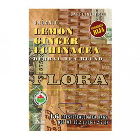 FLORA ORGANIC TEA LEMON GINGER ECHINACEA 16 BG