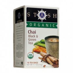 STASH ORGANIC CHAI BLACK & GREEN TEA 18 BG