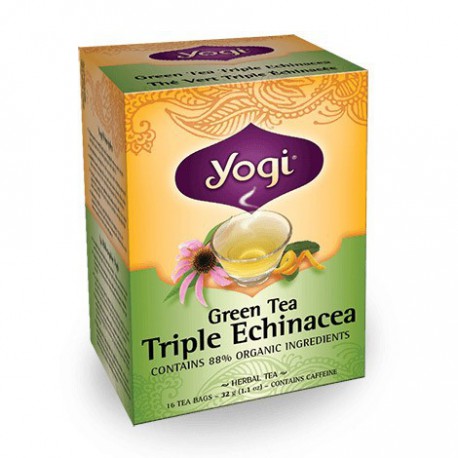 YOGI ORGANIC GREEN TEA TRIPLE ECHINACEA 16 BG