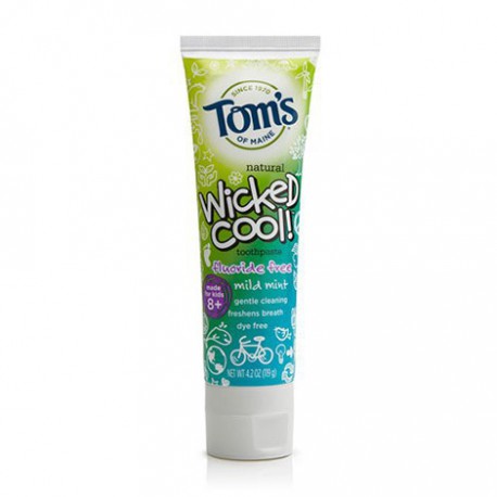 TOM'S OF MAINE KIDS FLUORIDE FREE TOOTHPASTE WICKED COOL MINT 119 G