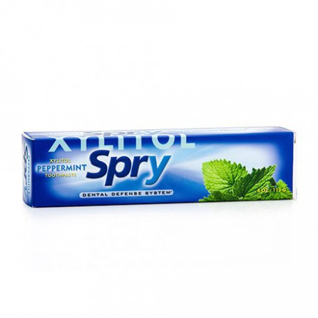 SPRY XYLITOL TOOTHPASTE FLUORIDE-FREE PEPPERMINT 113 G