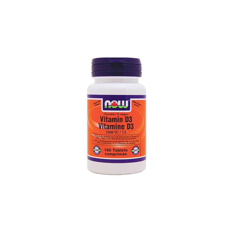NOW VITAMIN D-3 1000 IU CHEWABLES 180 TB NOW VITAMIN D-3 1000 IU CHEWABLES 180 TB
