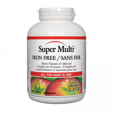 NATURAL FACTORS SUPER MULTI IRON FREE 180 TB