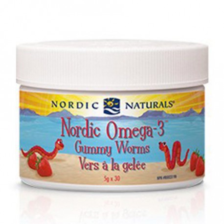 NORDIC NATURALS OMEGA-3 GUMMY WORMS STRAWBERRY 30 CH