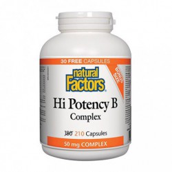 NATURAL FACTORS HI POTENCY VITAMIN B COMPLEX 50MG BONUS SIZE 210 CP