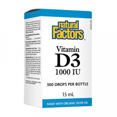 NATURAL FACTORS VITAMIN D3 DROPS 1000IU 15 ML