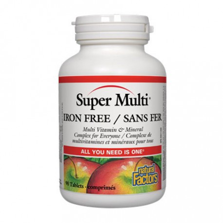 NATURAL FACTORS SUPER MULTI IRON FREE 90 TB