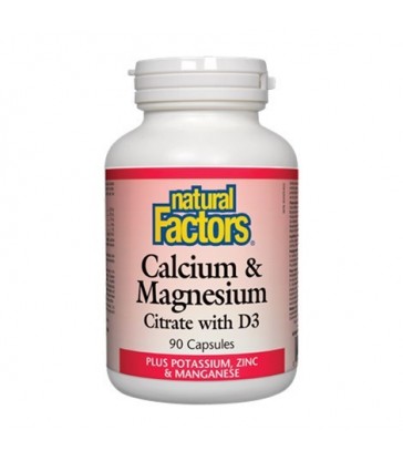 NATURAL FACTORS CALCIUM & MAGNESIUM CITRATE WITH D3 90 CP