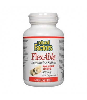 NATURAL FACTORS FLEXABLE GLUCOSAMINE SULFATE 500MG SODIUM-FREE 180 CP