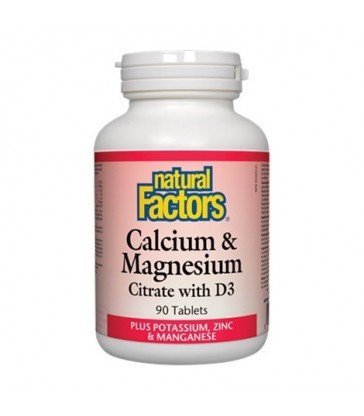 NATURAL FACTORS CALCIUM & MAGNESIUM CITRATE WITH D3 90 TB