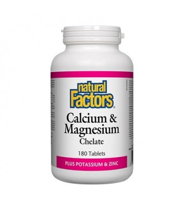 NATURAL FACTORS CALCIUM & MAGNESIUM CHELATE PLUS POTASSIUM & ZINC 180 TB