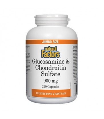 NATURAL FACTORS GLUCOSAMINE & CHONDROITIN SULFATE 900MG 240 CP