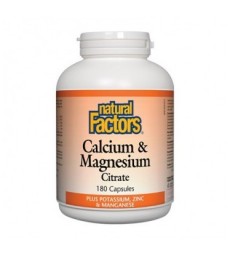 NATURAL FACTORS CALCIUM & MAGNESIUM CITRATE + POTASSIUM ZINC & MANGANESE 180 CP