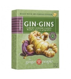 THE GINGER PEOPLE GIN GINS ORIGINAL CHEWY GINGER CANDY TRAVEL SIZE 45 G