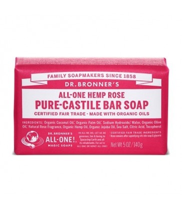 DR. BRONNER'S ORGANIC CASTILE BAR SOAP ROSE 140 G