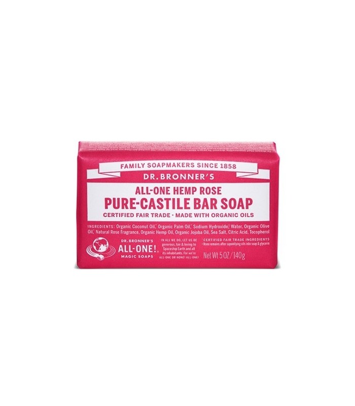 DR. BRONNER'S ORGANIC CASTILE BAR SOAP ROSE 140 G DR. BRONNER'S ORGANIC CASTILE BAR SOAP ROSE 140 G
