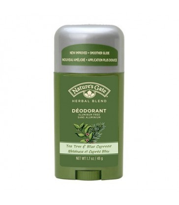 NATURE'S GATE HERBAL BLEND TEA TREE & BLUE CYPRESS DEODORANT 48 G