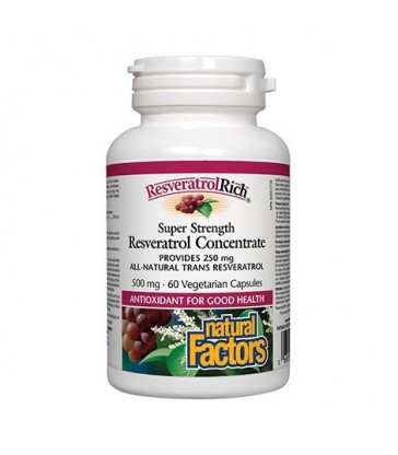 NATURAL FACTORS RESVERATROLRICH SUPER STRENGTH CONCENTRATE 60 VC