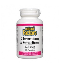 NATURAL FACTORS CHROMIUM & VANADIUM 125MCG 90 CP