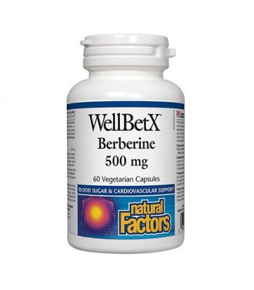 NATURAL FACTORS WELLBETX BERBERINE 500MG 60 VC