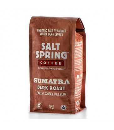 SALT SPRING COFFEE ORGANIC WHOLE BEAN SUMATRA 400 G