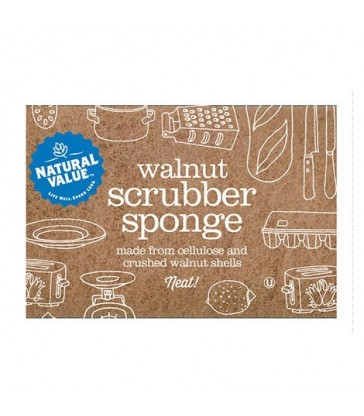 NATURAL VALUE WALNUT SCRUBBER SPONGE 1 EA